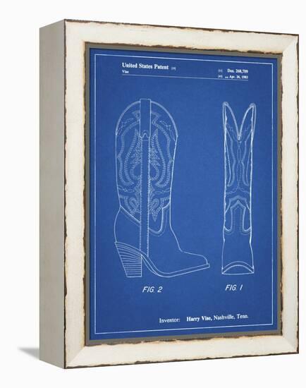 PP1098-Blueprint Texas Boot Company 1983 Cowboy Boots Patent Poster-Cole Borders-Framed Premier Image Canvas