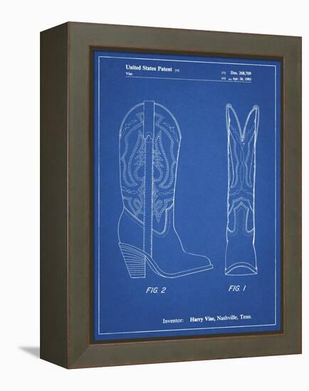 PP1098-Blueprint Texas Boot Company 1983 Cowboy Boots Patent Poster-Cole Borders-Framed Premier Image Canvas