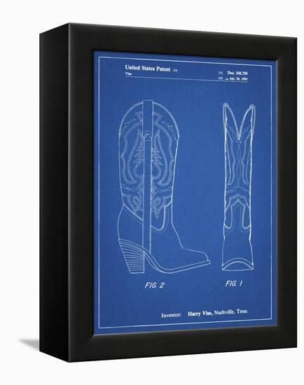 PP1098-Blueprint Texas Boot Company 1983 Cowboy Boots Patent Poster-Cole Borders-Framed Premier Image Canvas