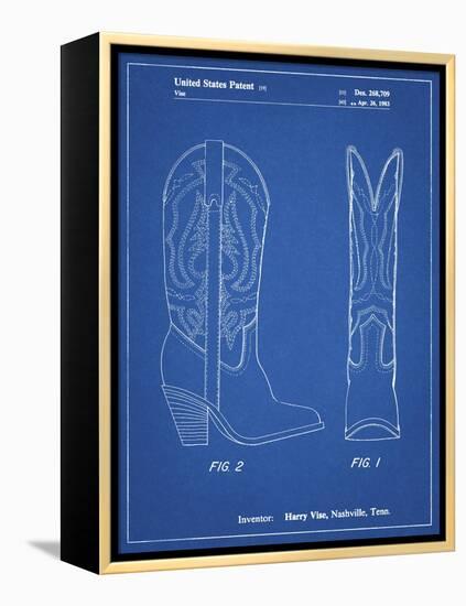 PP1098-Blueprint Texas Boot Company 1983 Cowboy Boots Patent Poster-Cole Borders-Framed Premier Image Canvas