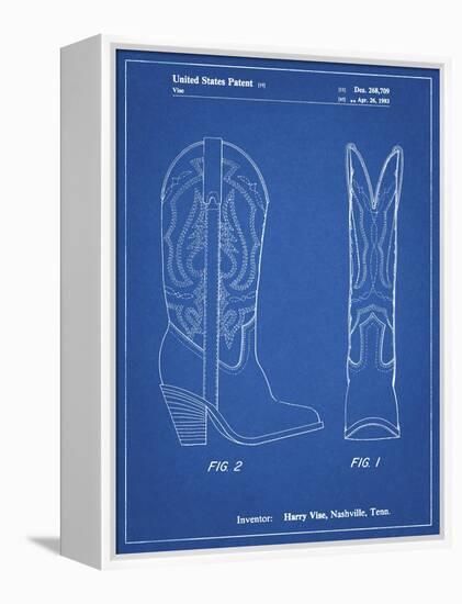 PP1098-Blueprint Texas Boot Company 1983 Cowboy Boots Patent Poster-Cole Borders-Framed Premier Image Canvas