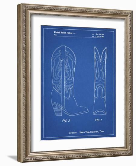 PP1098-Blueprint Texas Boot Company 1983 Cowboy Boots Patent Poster-Cole Borders-Framed Giclee Print