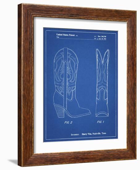 PP1098-Blueprint Texas Boot Company 1983 Cowboy Boots Patent Poster-Cole Borders-Framed Giclee Print