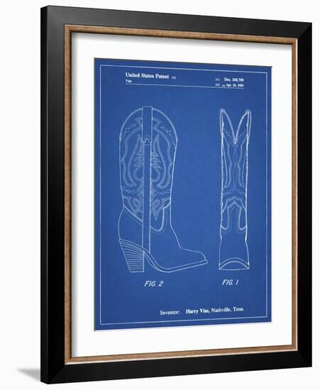 PP1098-Blueprint Texas Boot Company 1983 Cowboy Boots Patent Poster-Cole Borders-Framed Giclee Print