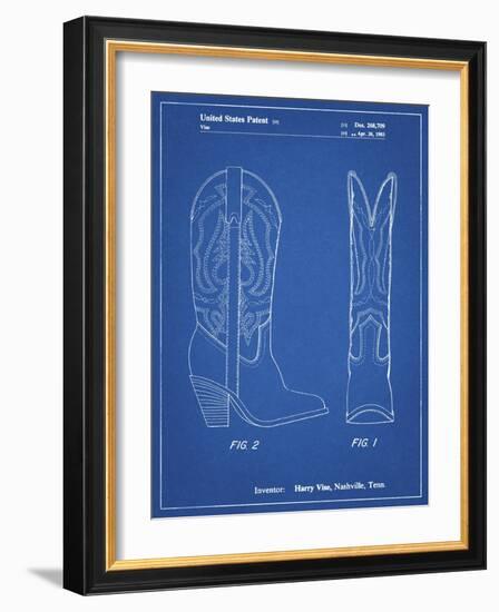 PP1098-Blueprint Texas Boot Company 1983 Cowboy Boots Patent Poster-Cole Borders-Framed Giclee Print