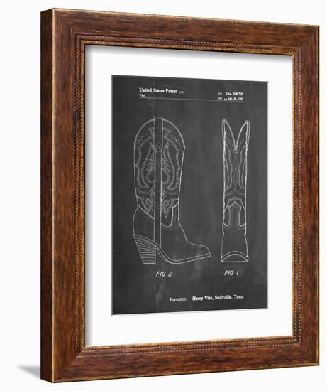 PP1098-Chalkboard Texas Boot Company 1983 Cowboy Boots Patent Poster-Cole Borders-Framed Giclee Print