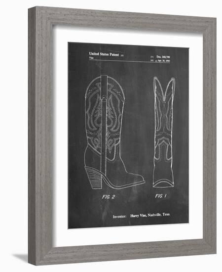 PP1098-Chalkboard Texas Boot Company 1983 Cowboy Boots Patent Poster-Cole Borders-Framed Giclee Print