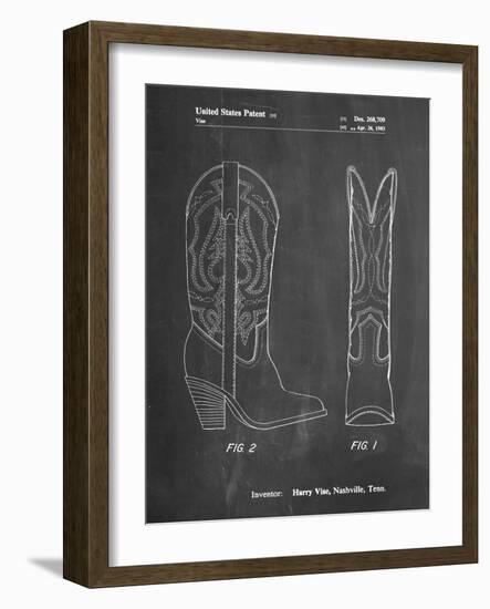 PP1098-Chalkboard Texas Boot Company 1983 Cowboy Boots Patent Poster-Cole Borders-Framed Giclee Print
