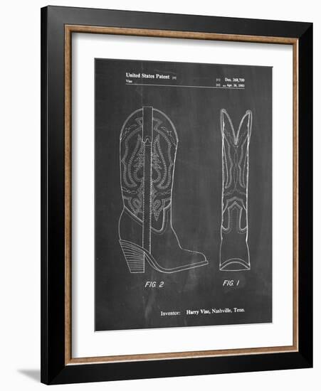 PP1098-Chalkboard Texas Boot Company 1983 Cowboy Boots Patent Poster-Cole Borders-Framed Giclee Print