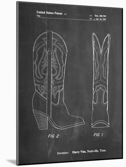 PP1098-Chalkboard Texas Boot Company 1983 Cowboy Boots Patent Poster-Cole Borders-Mounted Giclee Print