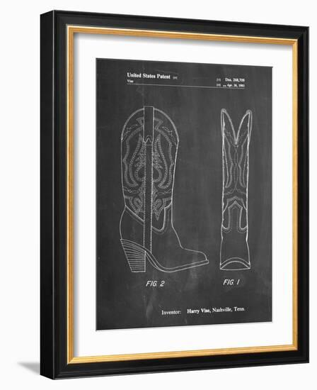 PP1098-Chalkboard Texas Boot Company 1983 Cowboy Boots Patent Poster-Cole Borders-Framed Giclee Print