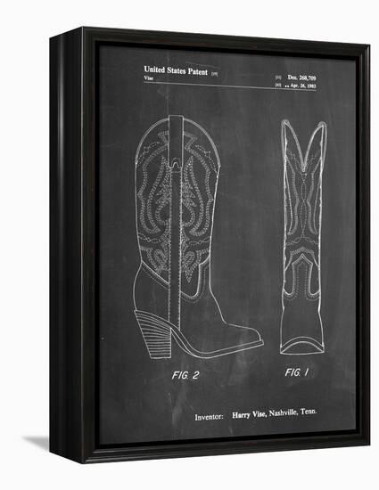 PP1098-Chalkboard Texas Boot Company 1983 Cowboy Boots Patent Poster-Cole Borders-Framed Premier Image Canvas