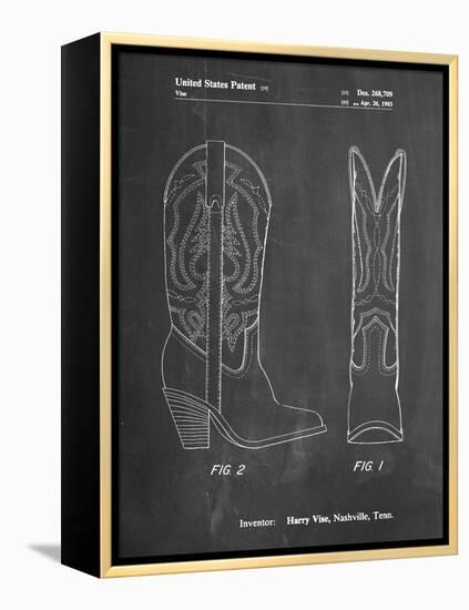 PP1098-Chalkboard Texas Boot Company 1983 Cowboy Boots Patent Poster-Cole Borders-Framed Premier Image Canvas