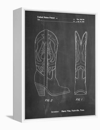 PP1098-Chalkboard Texas Boot Company 1983 Cowboy Boots Patent Poster-Cole Borders-Framed Premier Image Canvas