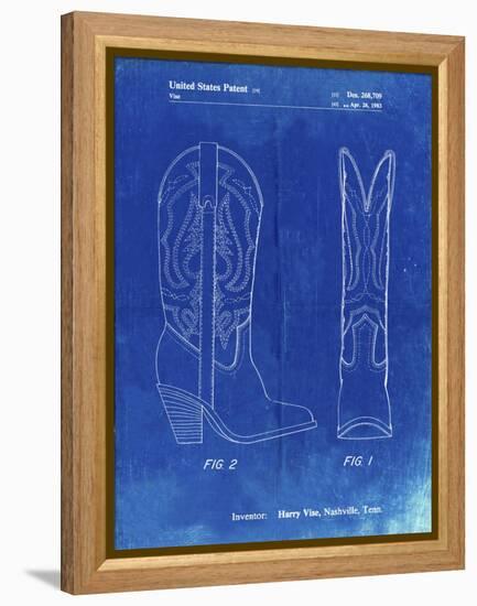 PP1098-Faded Blueprint Texas Boot Company 1983 Cowboy Boots Patent Poster-Cole Borders-Framed Premier Image Canvas