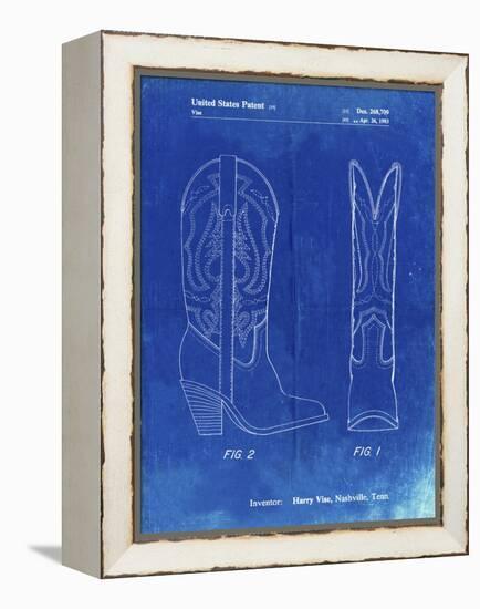 PP1098-Faded Blueprint Texas Boot Company 1983 Cowboy Boots Patent Poster-Cole Borders-Framed Premier Image Canvas