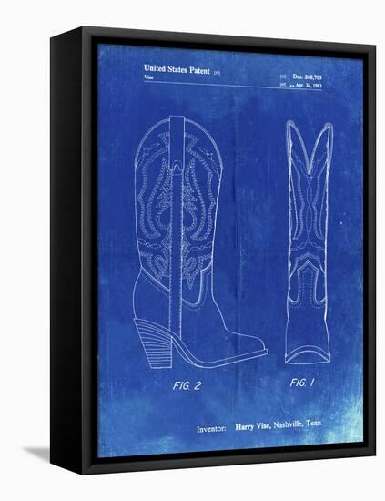 PP1098-Faded Blueprint Texas Boot Company 1983 Cowboy Boots Patent Poster-Cole Borders-Framed Premier Image Canvas