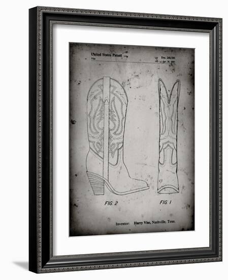 PP1098-Faded Grey Texas Boot Company 1983 Cowboy Boots Patent Poster-Cole Borders-Framed Giclee Print