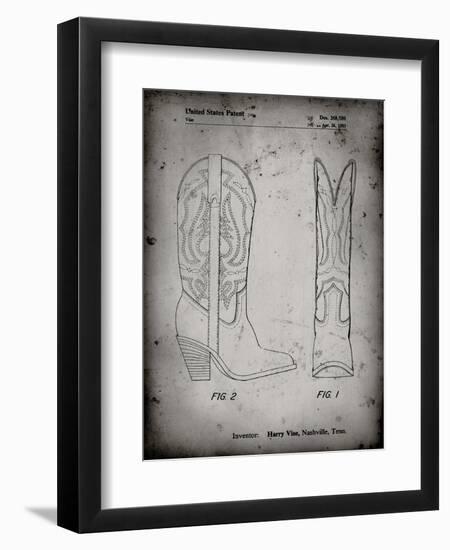 PP1098-Faded Grey Texas Boot Company 1983 Cowboy Boots Patent Poster-Cole Borders-Framed Giclee Print