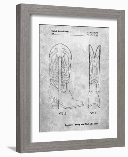 PP1098-Slate Texas Boot Company 1983 Cowboy Boots Patent Poster-Cole Borders-Framed Giclee Print