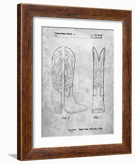 PP1098-Slate Texas Boot Company 1983 Cowboy Boots Patent Poster-Cole Borders-Framed Giclee Print