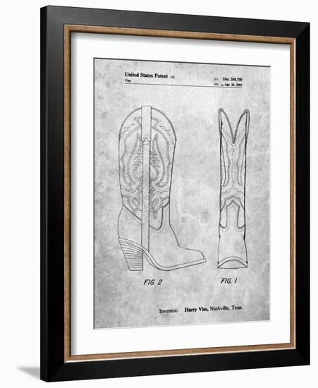 PP1098-Slate Texas Boot Company 1983 Cowboy Boots Patent Poster-Cole Borders-Framed Giclee Print