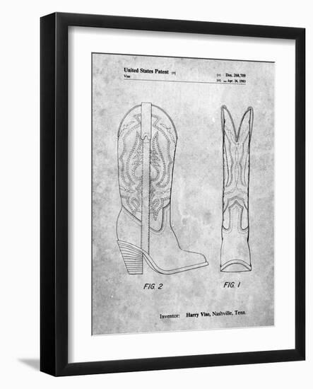 PP1098-Slate Texas Boot Company 1983 Cowboy Boots Patent Poster-Cole Borders-Framed Giclee Print