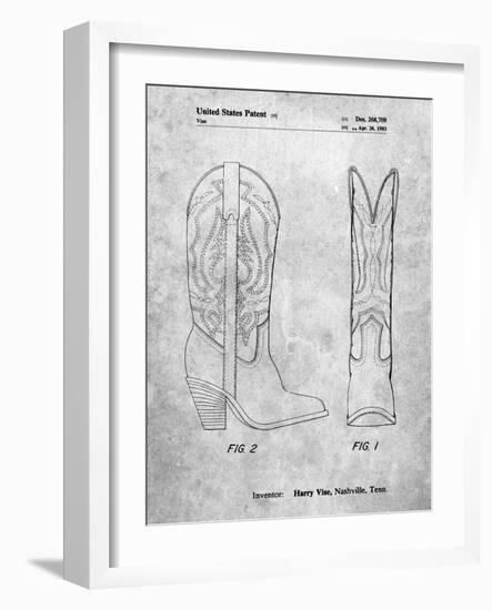 PP1098-Slate Texas Boot Company 1983 Cowboy Boots Patent Poster-Cole Borders-Framed Giclee Print