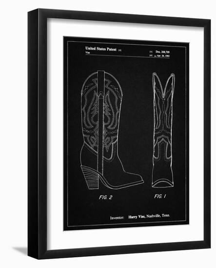 PP1098-Vintage Black Texas Boot Company 1983 Cowboy Boots Patent Poster-Cole Borders-Framed Giclee Print