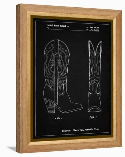 PP1098-Vintage Black Texas Boot Company 1983 Cowboy Boots Patent Poster-Cole Borders-Framed Premier Image Canvas