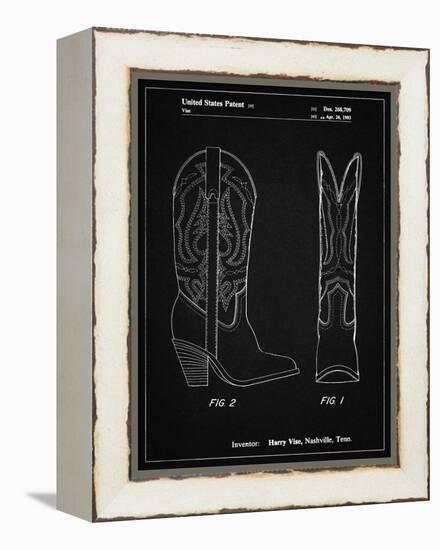 PP1098-Vintage Black Texas Boot Company 1983 Cowboy Boots Patent Poster-Cole Borders-Framed Premier Image Canvas