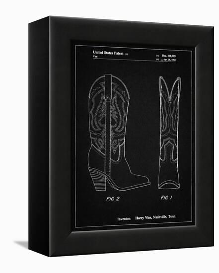 PP1098-Vintage Black Texas Boot Company 1983 Cowboy Boots Patent Poster-Cole Borders-Framed Premier Image Canvas