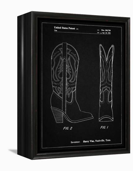 PP1098-Vintage Black Texas Boot Company 1983 Cowboy Boots Patent Poster-Cole Borders-Framed Premier Image Canvas