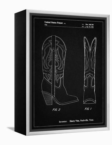 PP1098-Vintage Black Texas Boot Company 1983 Cowboy Boots Patent Poster-Cole Borders-Framed Premier Image Canvas