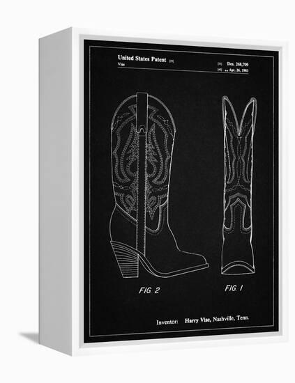 PP1098-Vintage Black Texas Boot Company 1983 Cowboy Boots Patent Poster-Cole Borders-Framed Premier Image Canvas