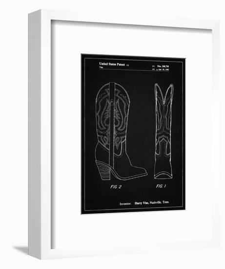 PP1098-Vintage Black Texas Boot Company 1983 Cowboy Boots Patent Poster-Cole Borders-Framed Giclee Print