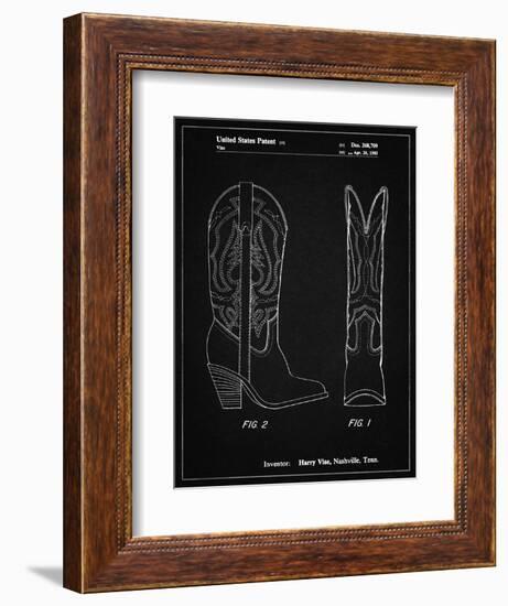 PP1098-Vintage Black Texas Boot Company 1983 Cowboy Boots Patent Poster-Cole Borders-Framed Giclee Print