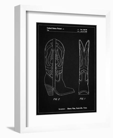 PP1098-Vintage Black Texas Boot Company 1983 Cowboy Boots Patent Poster-Cole Borders-Framed Giclee Print