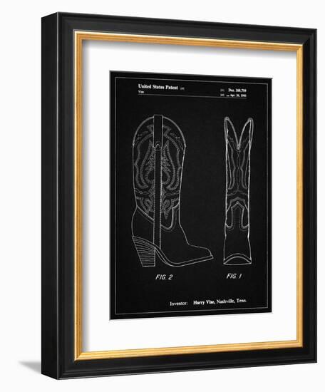 PP1098-Vintage Black Texas Boot Company 1983 Cowboy Boots Patent Poster-Cole Borders-Framed Giclee Print