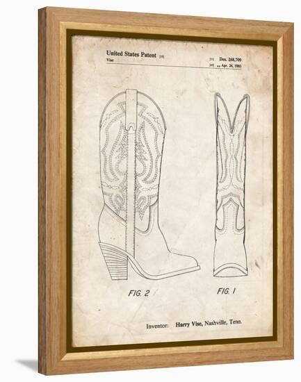 PP1098-Vintage Parchment Texas Boot Company 1983 Cowboy Boots Patent Poster-Cole Borders-Framed Premier Image Canvas