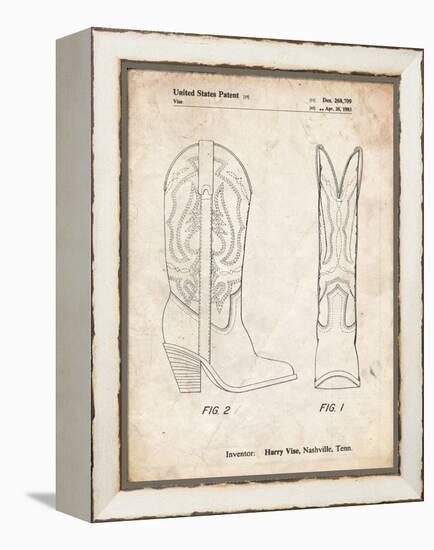 PP1098-Vintage Parchment Texas Boot Company 1983 Cowboy Boots Patent Poster-Cole Borders-Framed Premier Image Canvas