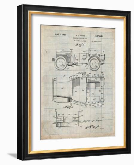 PP11 Antique Grid Parchment-Borders Cole-Framed Giclee Print