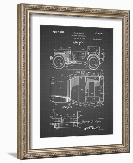 PP11 Black Grid-Borders Cole-Framed Giclee Print