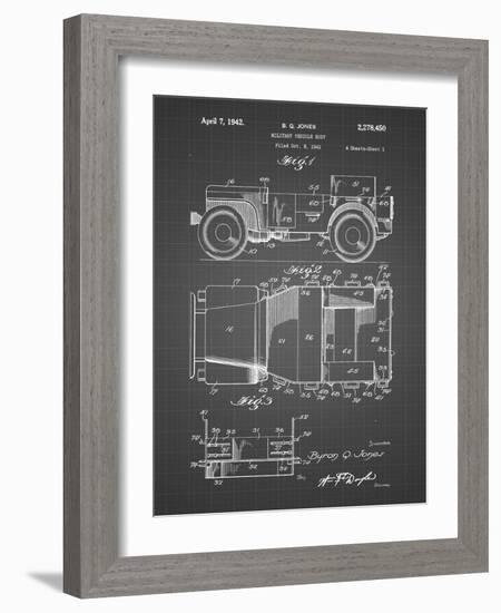 PP11 Black Grid-Borders Cole-Framed Giclee Print