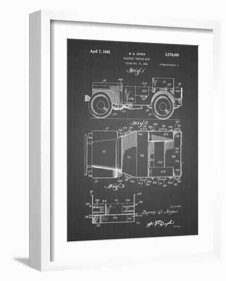 PP11 Black Grid-Borders Cole-Framed Giclee Print