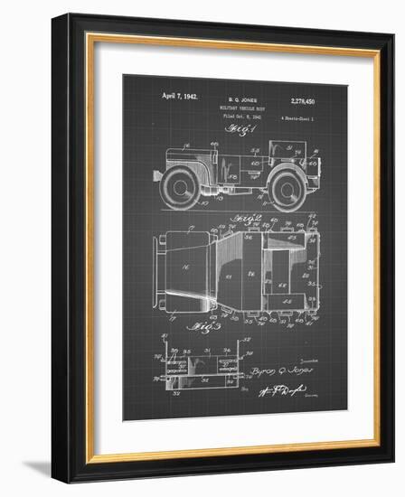 PP11 Black Grid-Borders Cole-Framed Giclee Print