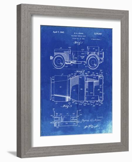 PP11 Faded Blueprint-Borders Cole-Framed Giclee Print