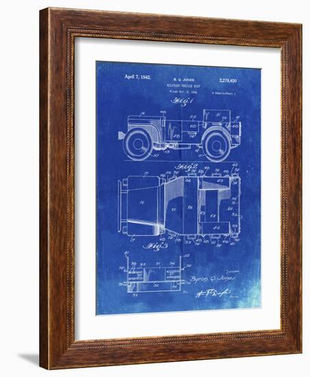 PP11 Faded Blueprint-Borders Cole-Framed Giclee Print