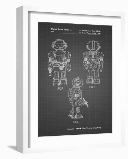 PP1101-Black Grid Toby Talking Toy Robot Patent Poster-Cole Borders-Framed Giclee Print