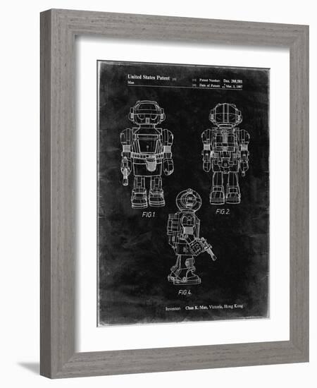 PP1101-Black Grunge Toby Talking Toy Robot Patent Poster-Cole Borders-Framed Giclee Print